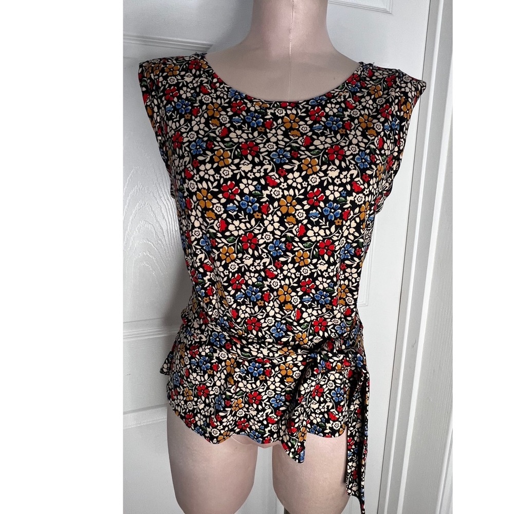 Maeve Anthropologie Tie Floral Womens Top Sz M